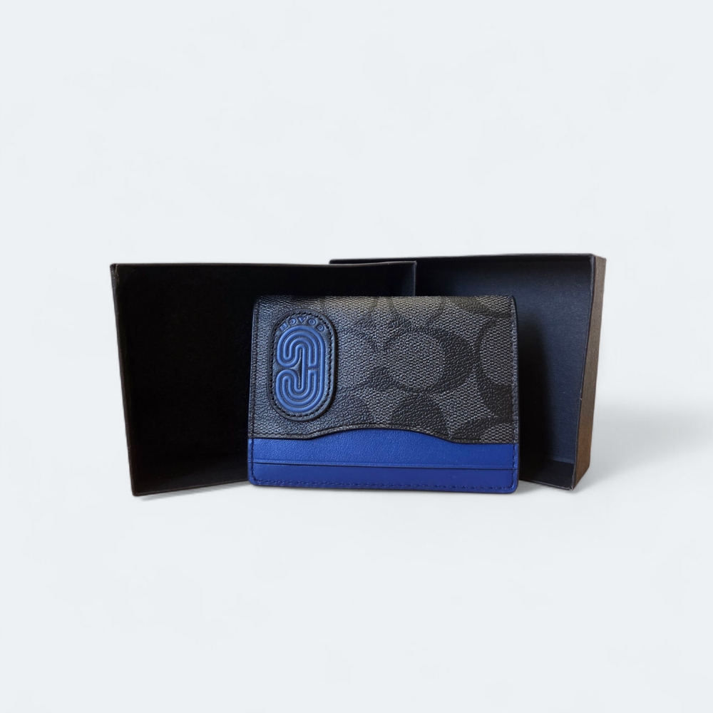 Coach Black and Blue Card Holder